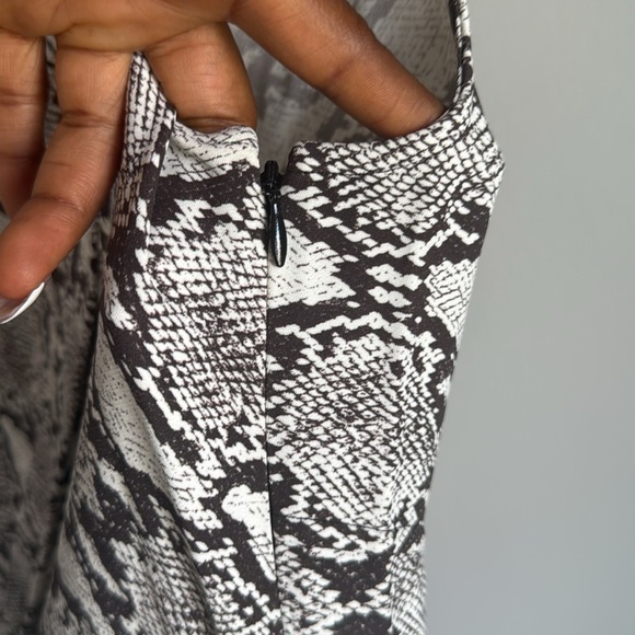 A.L.C. Beale Snakeskin Print Cutout Midi Dress 8 - Picture 13 of 16